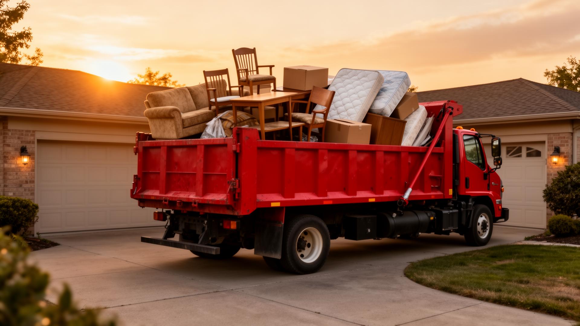 ROLO Junk Removal crew loading furniture into truck